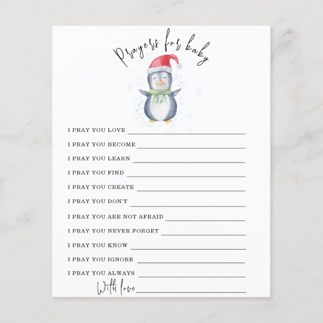 Cute Penguin - Jogo do Partido | oração para o beb (Frente)