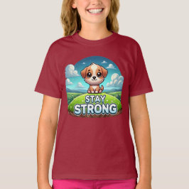 Cute Permanece Forte Camiseta Para Crianças