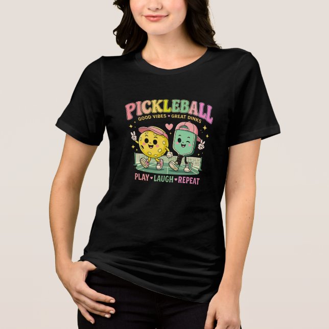 Cute Pickleball Besties – Jogar • Rir • Repetir |  (Frente)