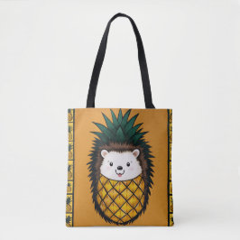 Cute Pineapple Hedgehog Tote Bag Funny Animal Illu