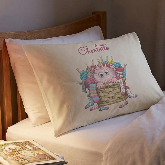Cute Pink Fluffy Sock Monster Kids Design (Criador carregado)