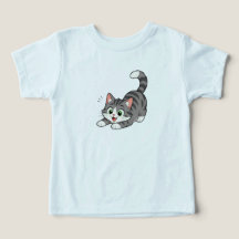 Cute Playful Gray Tabby Cat Toddler T-Shirt