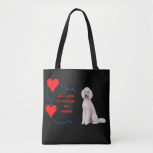 Cute Poodle Bolsa de Tote de Cachorro Fotorealis
