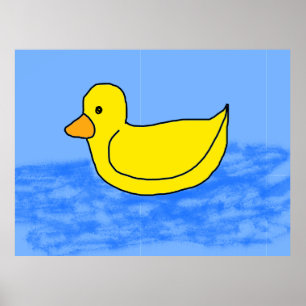 Cute Poster de Anime de Pipoca Amarela do Patinho 