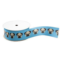 Cute Pug Grosgrain Ribbon