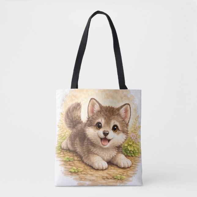 Cute Puppy Tote Bag Kawaii Dog Animal (Frente)