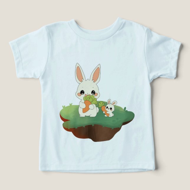 Cute Rabbit Duo with Carrots (Design frontal)