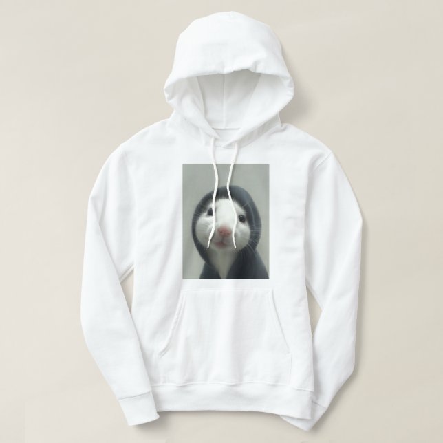 Cute Rabbit Face Pullover Hoodie (Frente do Design)