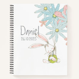Cute rabbits with flowers notebook