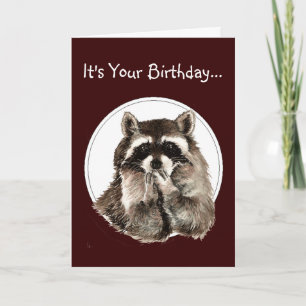 Cute Raccoon de Cartão de Aniversário Mais Velho E