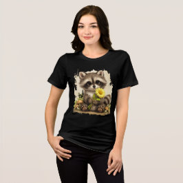 Cute Raccoon Flower T-Shirt – Adorable Gift