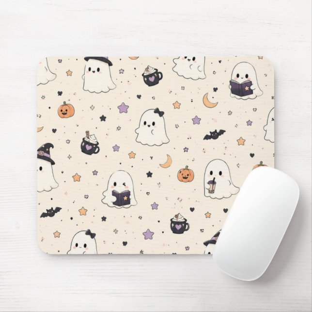 Cute Rato de Halloween Mini Ghost Mouse Pad (Com mouse)