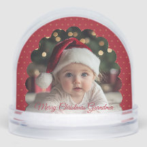 Cute Red Frame Child Photo Snow Globe