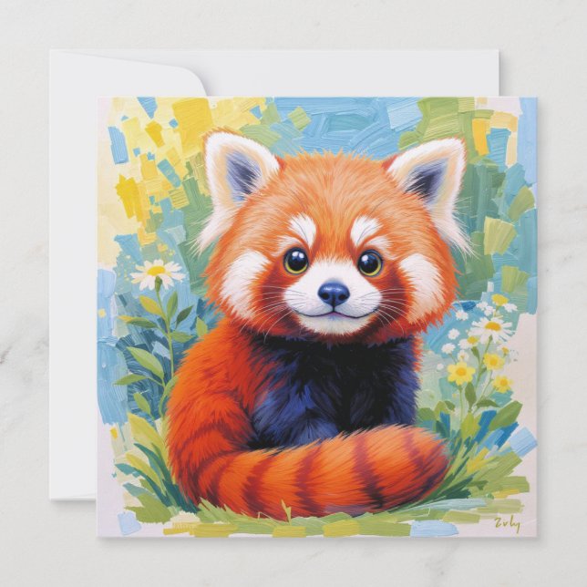 Cute Red Panda card.  (Frente)