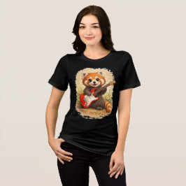 Cute Red Panda Rockstar Electric Guitar T-Shirt