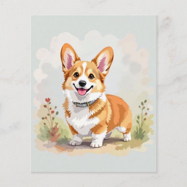 Cute Red Pembroke Welsh Corgi Dog (Frente)