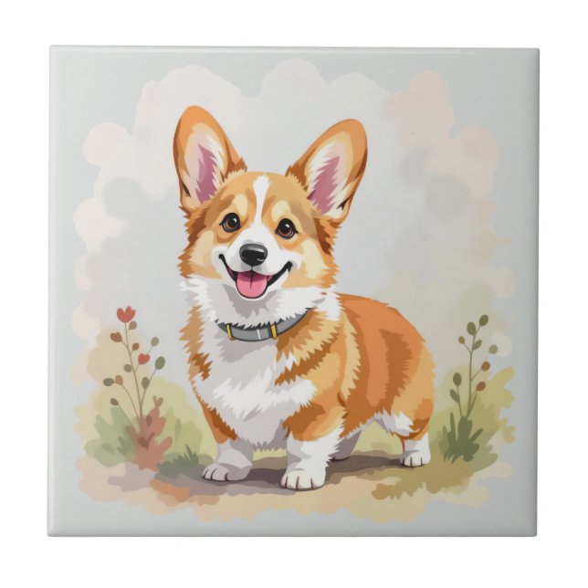 Cute Red Pembroke Welsh Corgi Dog (Frente)