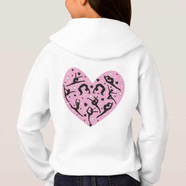 Cute Rhythmic Gymnastics Heart Toddler Kids Hoodie (Verso)
