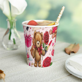 Cute Romantic Red & Pink Watercolor Love Pattern