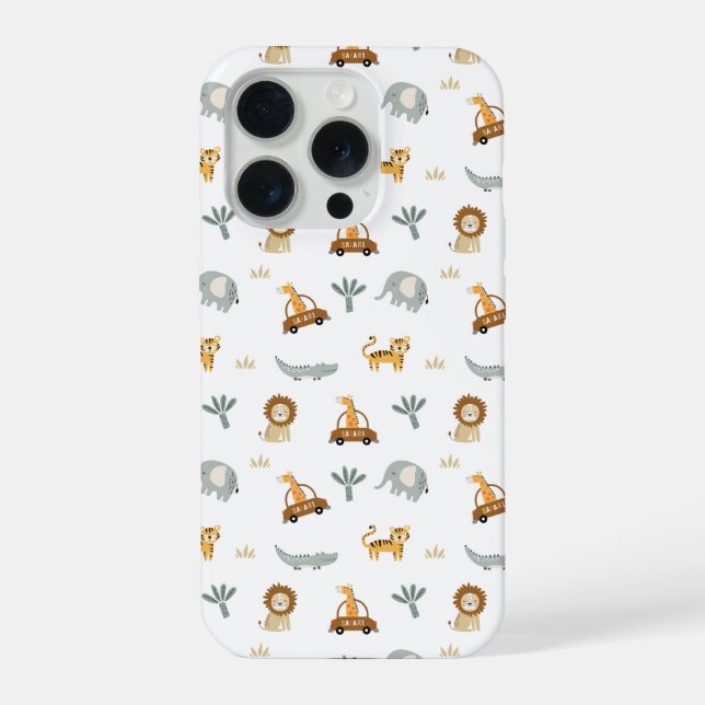 Cute Safari Animals Jungle Pattern Phone Case (Verso)