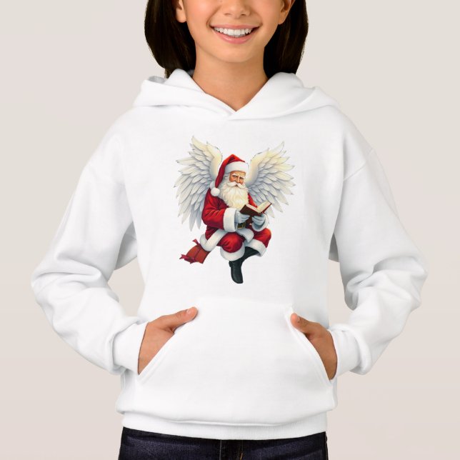 Cute Santa Claus Angel Kids Hoodie Tee (Frente)