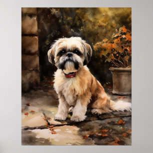 Cute Shih Tzu Dog Art Impressão