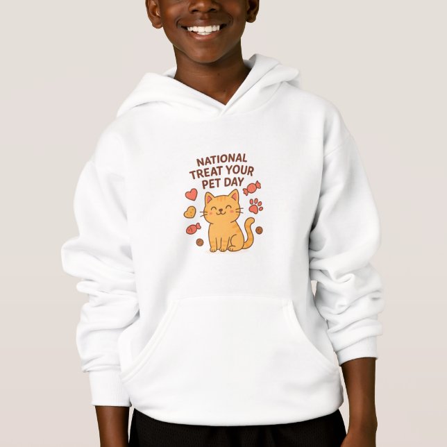 Cute Smiling Cat Shirt | National Treat  Pet Day (Frente)
