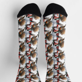 Cute Snowman alimenta uma design Robin de Natal