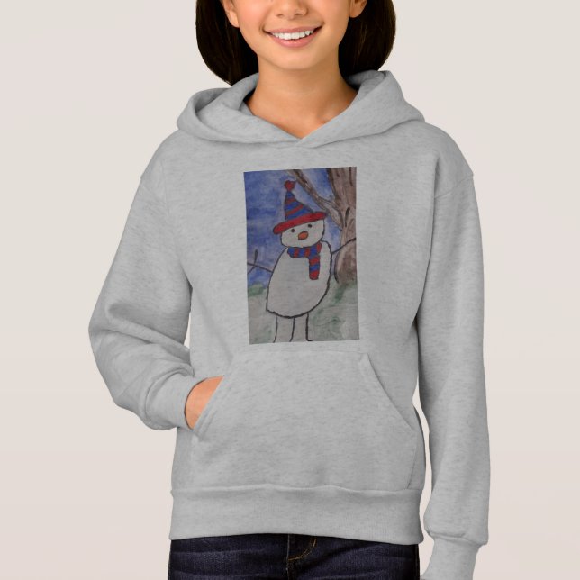 Cute Snowman Kids Hoodie (Frente)