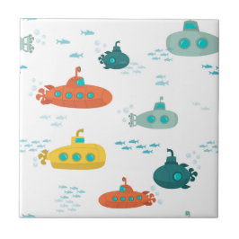 Cute Submarine Nautical Deep Sea Fish Kids