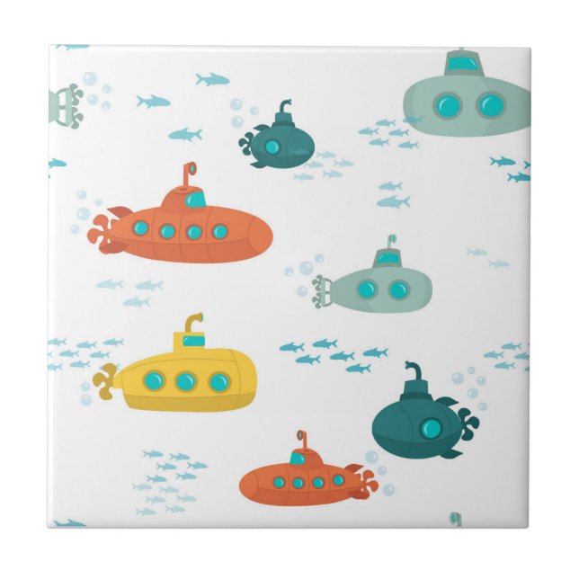 Cute Submarine Nautical Deep Sea Fish Kids (Frente)