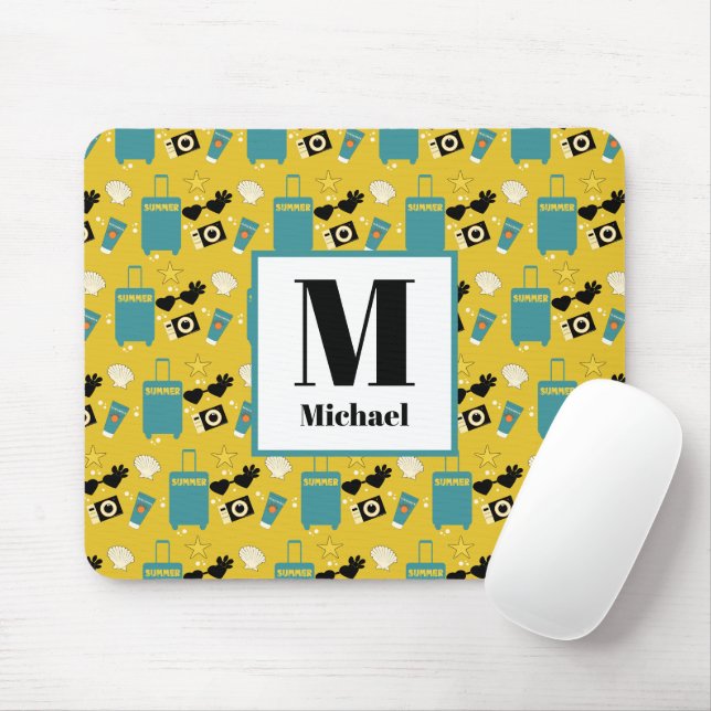 Cute Summer Vacation Elements Mousepad (Com mouse)