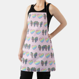 cute sweet rainbow hearts pastel gradient pattern