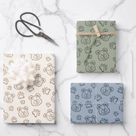 Cute Teddy Bear Paws Modern Boho Boy Baby Kids