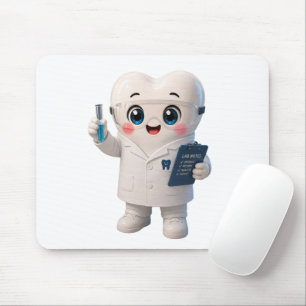 Cute Tooth Scientist Mouse Pad Jaleco de Laborat