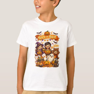Cute Trick Or Treat Halloween Kids Camiseta Design