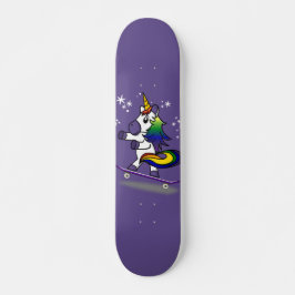 Cute Unicorn Skateboard Rainbow Cartoon Purple