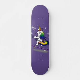 Cute Unicorn Skateboard Rainbow Cartoon Purple