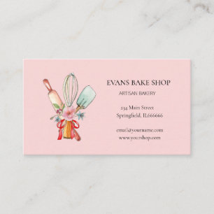 Cute utensílios de panificação cartão de visita de