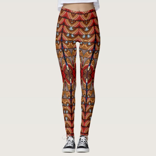 Cute vermelho trendy "Ratti_Creative_Arts" Legging (Frente)