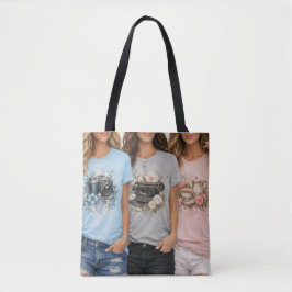 Cute Vintage Floral Graphic Girls Tote