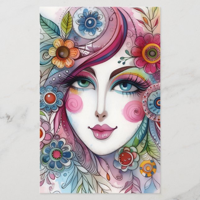 Cute Whimsical Scrapbook Paper For Paper Crafts (Frente)