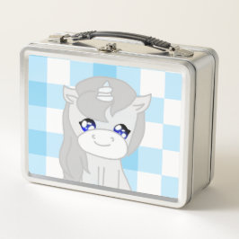 Cute White & Blue Unicorn Themed Lunchbox