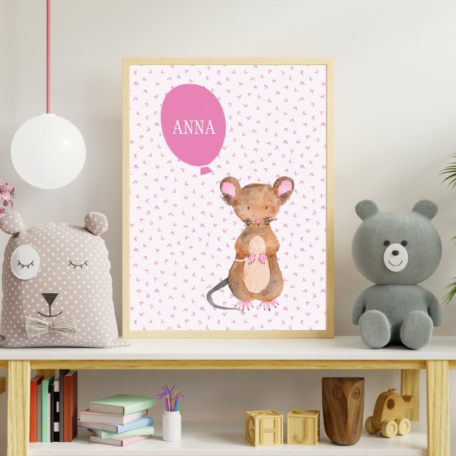 Cute Woodland Mouse Baby's / Kid's Room Poster (Criador carregado)