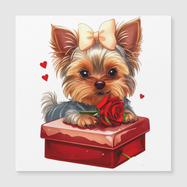 Cute yorkie corações Dia das Mães-Valentine´s (Frente)