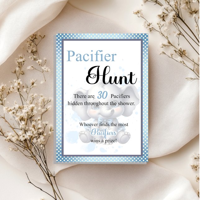 Cutie Blue Elephant Chá de fraldas Pacifier Hunt G (Criador carregado)