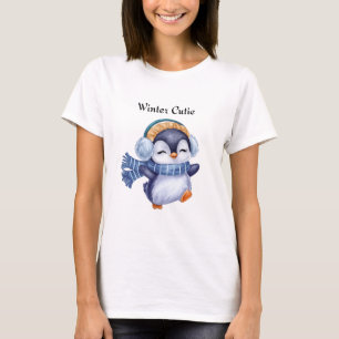 Cutie de Inverno Camiseta de Inverno de Pinguim