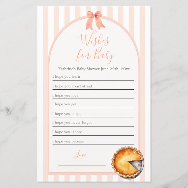 Cutie Pie Orange Gingham Deseja Bebê (Frente)