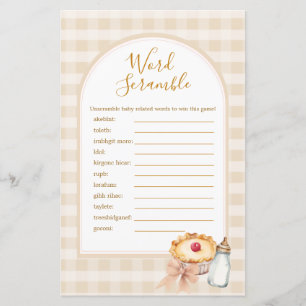 Cutie Pie Pastel Gingham - Chá Jogo do Word Scramb