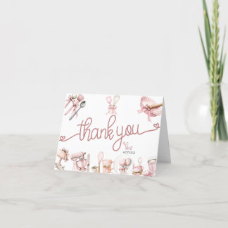 Cutie Pie | Pink De Aquarela Obrigado Cartões